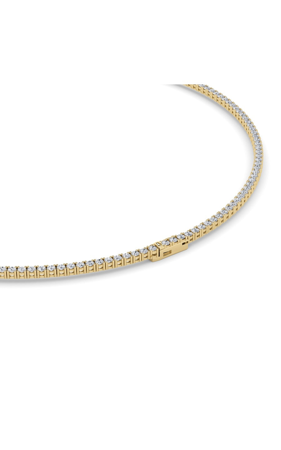 10Cttw Round Shaped Lab Grown Diamond (F/VS) Tennis Necklace in 14K White Gold