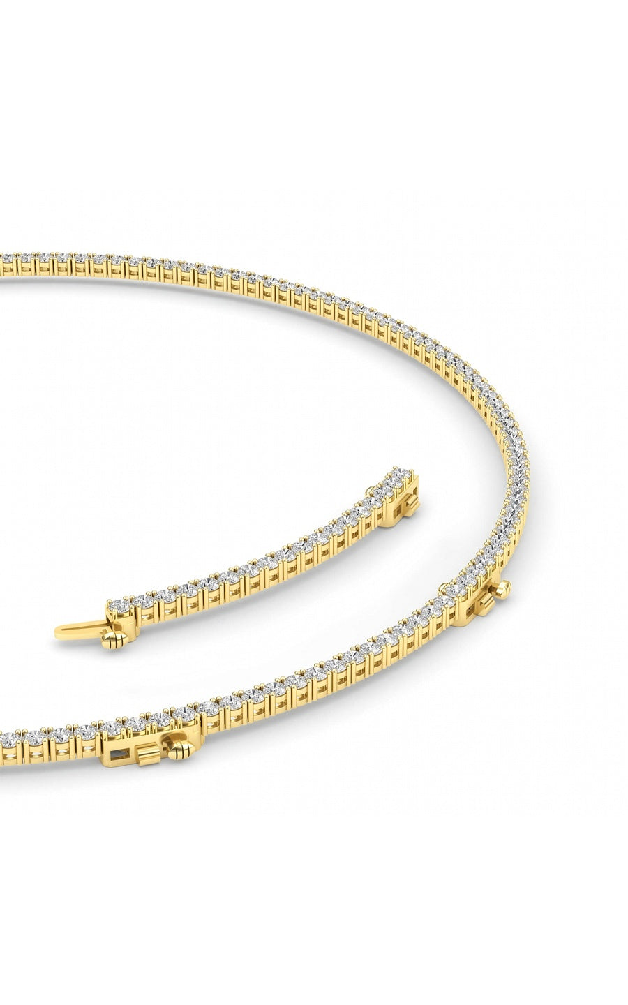10Cttw Round Shaped Lab Grown Diamond (F/VS) Tennis Necklace in 14K White Gold
