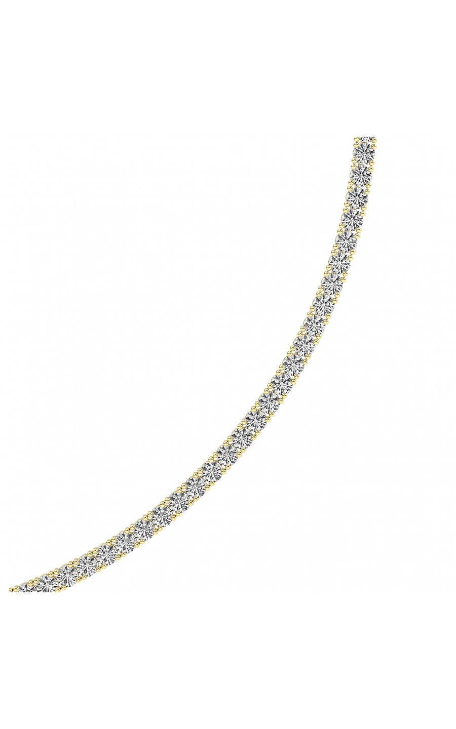 10Cttw Round Shaped Lab Grown Diamond (F/VS) Tennis Necklace in 14K White Gold