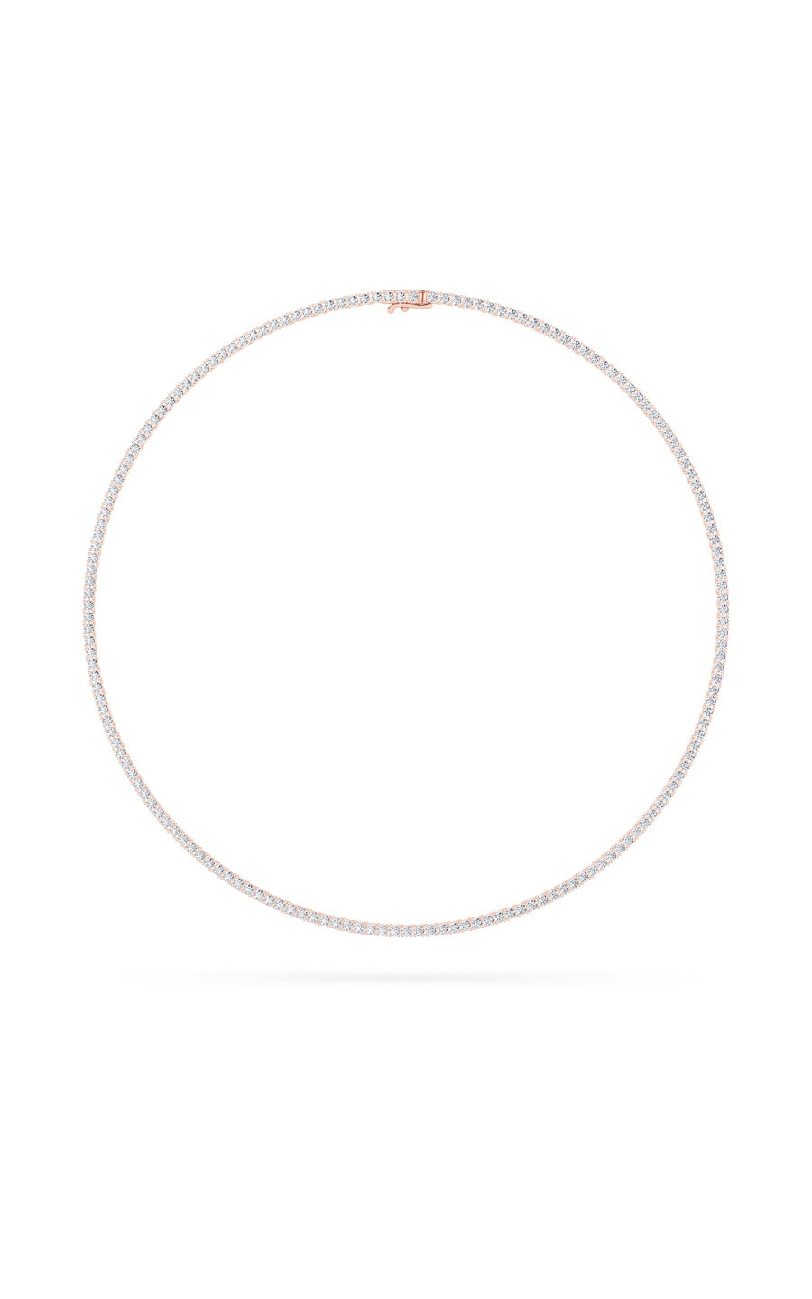 10Cttw Round Shaped Lab Grown Diamond (F/VS) Tennis Necklace in 14K White Gold