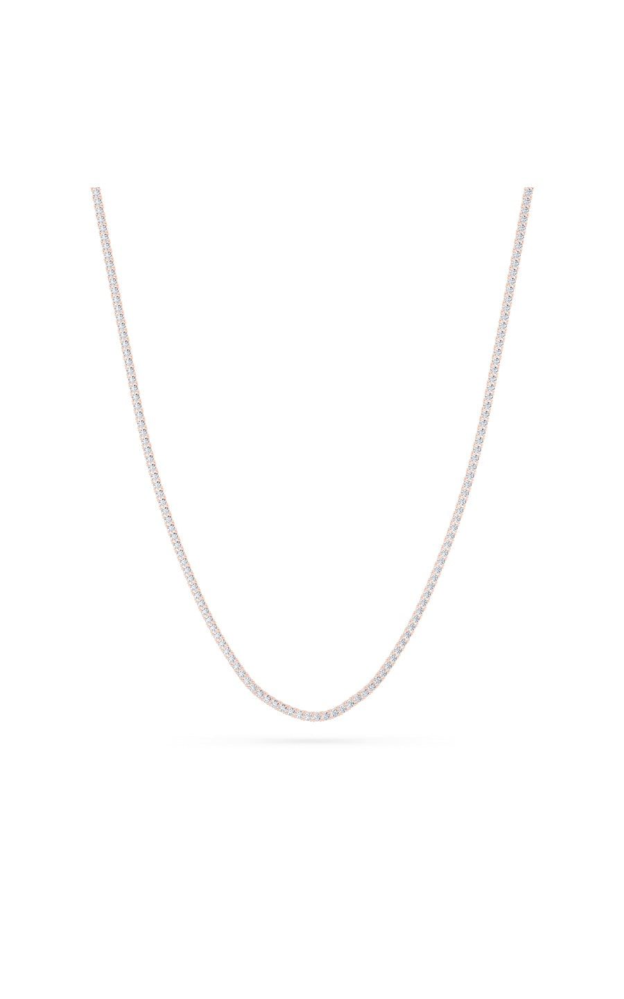 10Cttw Round Shaped Lab Grown Diamond (F/VS) Tennis Necklace in 14K White Gold