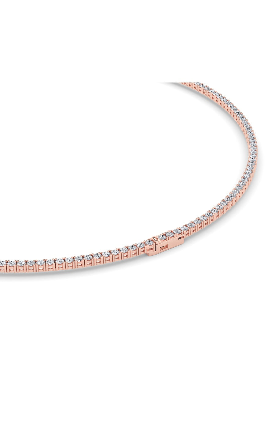 10Cttw Round Shaped Lab Grown Diamond (F/VS) Tennis Necklace in 14K White Gold