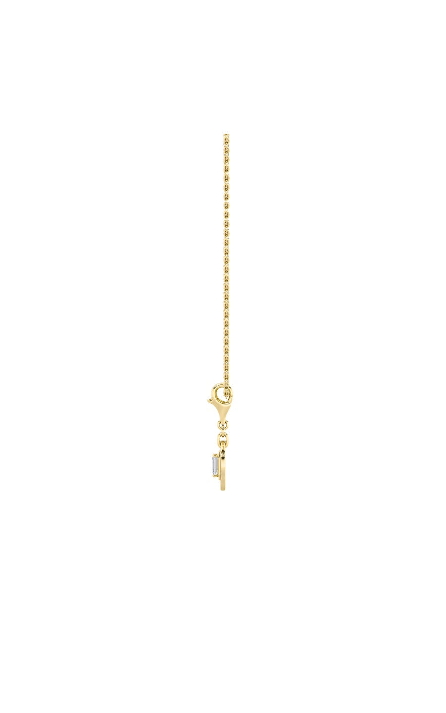 1Cttw Emerald Shaped Lab Grown Diamond (F/VS) DogTag Pendant in 14K Gold