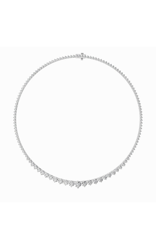 20Cttw Round Shaped Lab Grown Diamond (F/VS) ThreeProng Graduating Necklace in 14K Gold