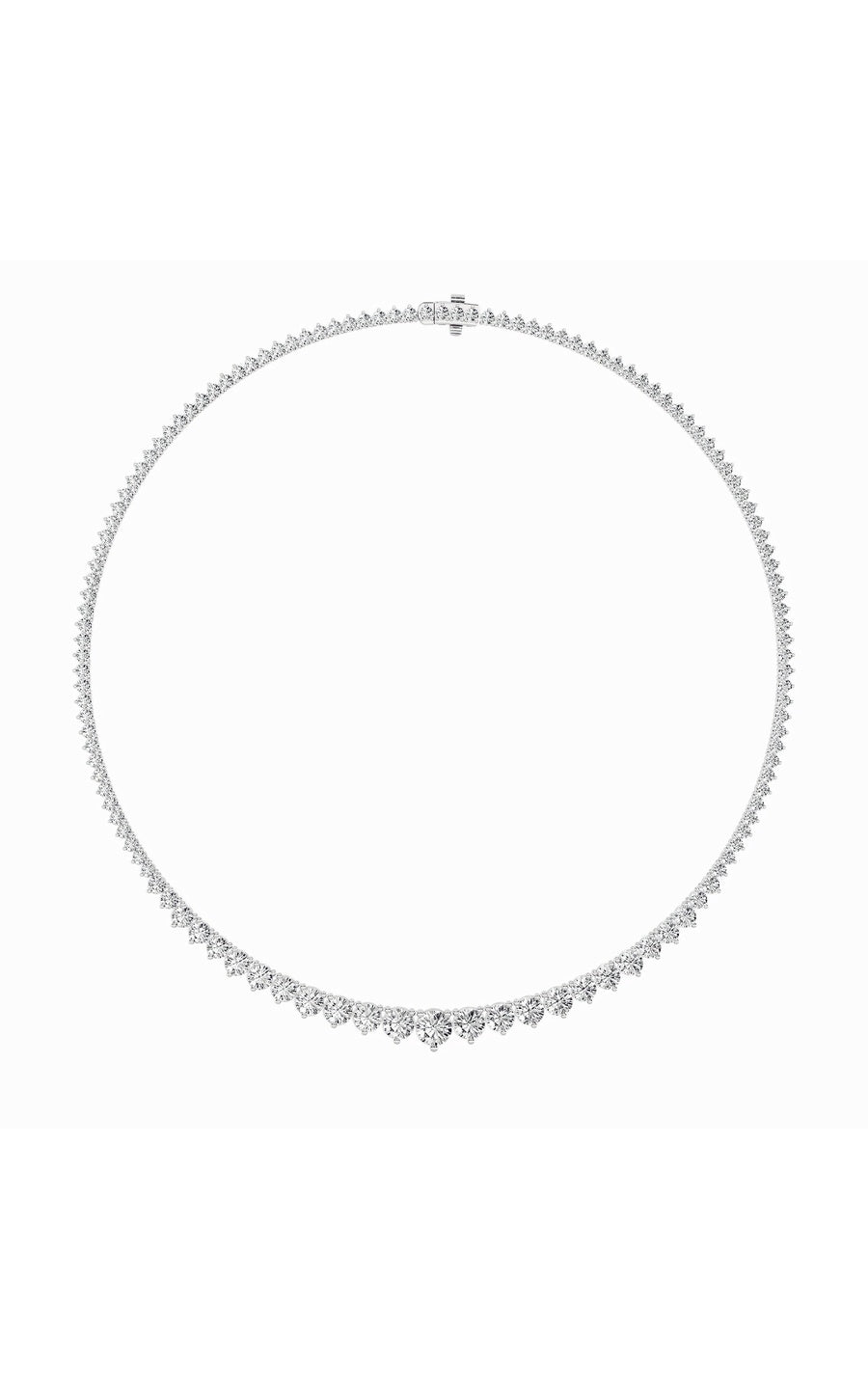 20Cttw Round Shaped Lab Grown Diamond (F/VS) ThreeProng Graduating Necklace in 14K Gold
