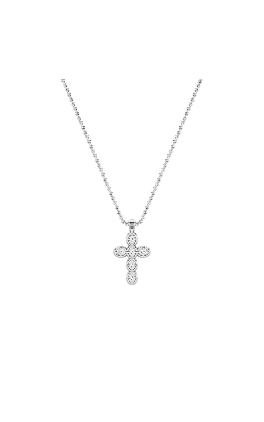 3Cttw Oval Shaped Lab Grown Diamond (F/VS) Cross Pendant in 14K Gold