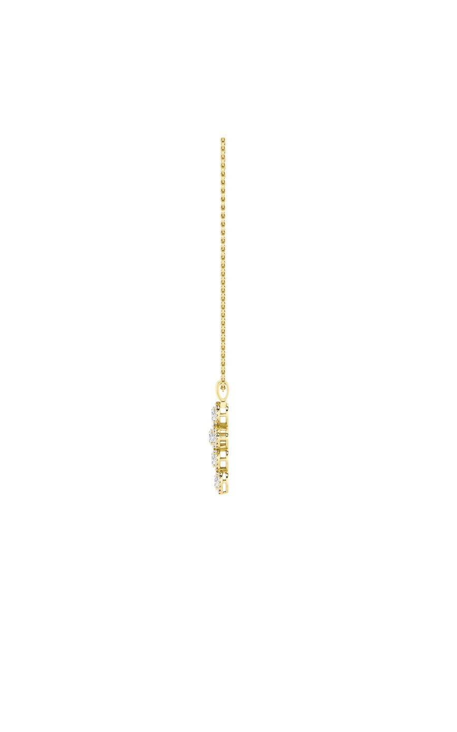 3Cttw Oval Shaped Lab Grown Diamond (F/VS) Cross Pendant in 14K Gold