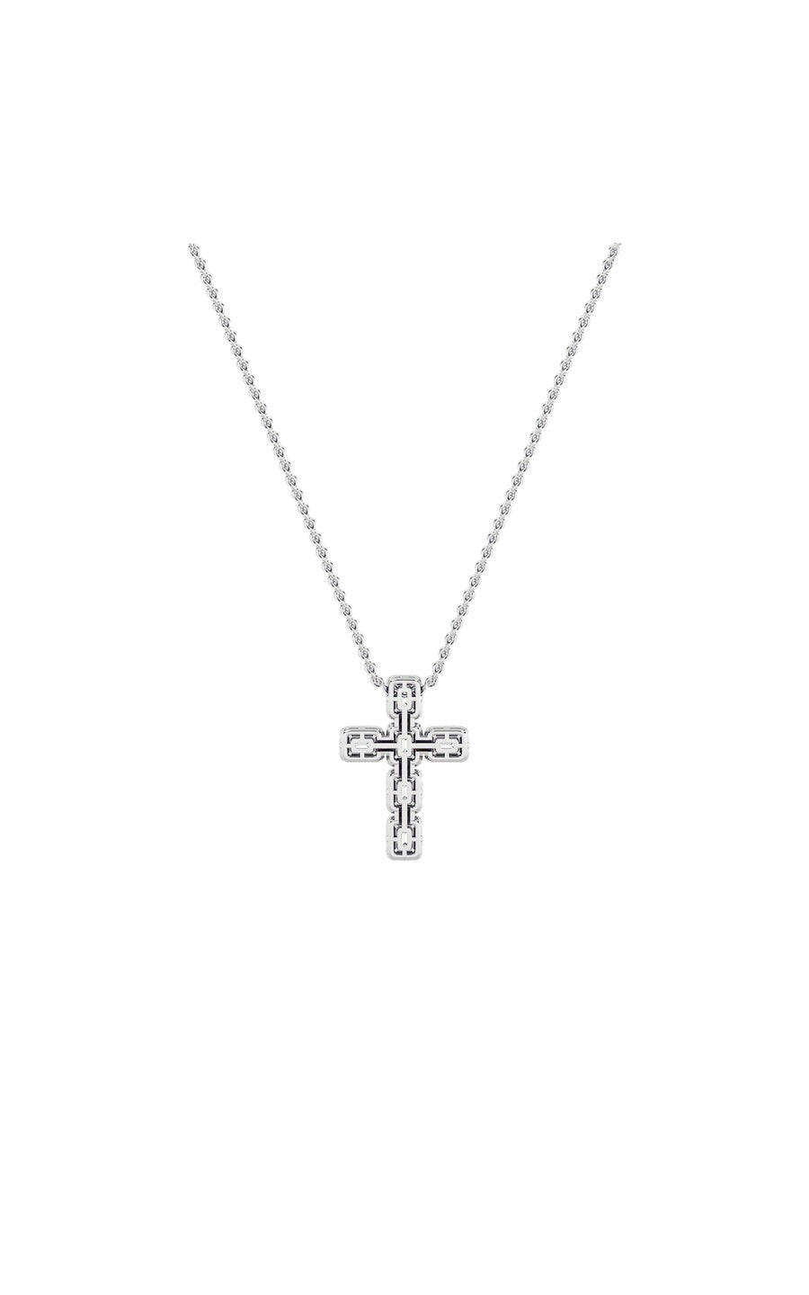 3Cttw Emerald Shaped Lab Grown Diamond (F/VS) Cross Pendant in 14K Gold
