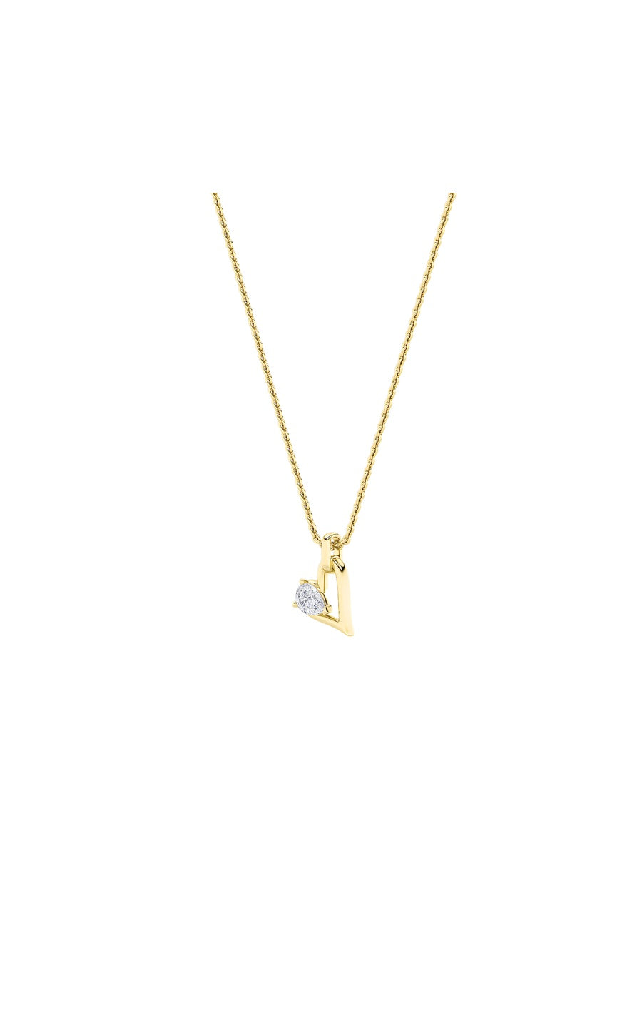 1Cttw Pear Shaped Lab Grown Diamond (F/VS) Heart Shaped Dangle Pendant in 14K Gold