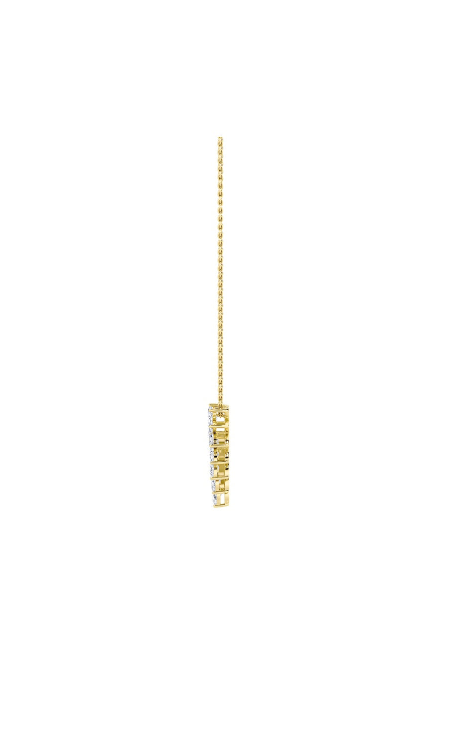2CTW Marquise Shaped Lab Grown Diamond (F/VS) Heart Shaped Pendant in 14K Gold