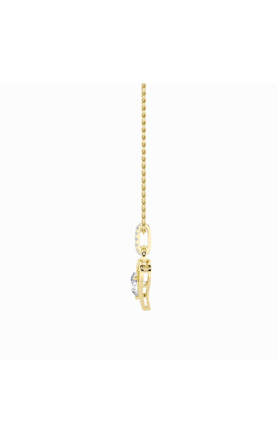 1.5Cttw Round Shaped Lab Grown Diamond (F/VS) Heart Shaped Pendant in 14K Gold