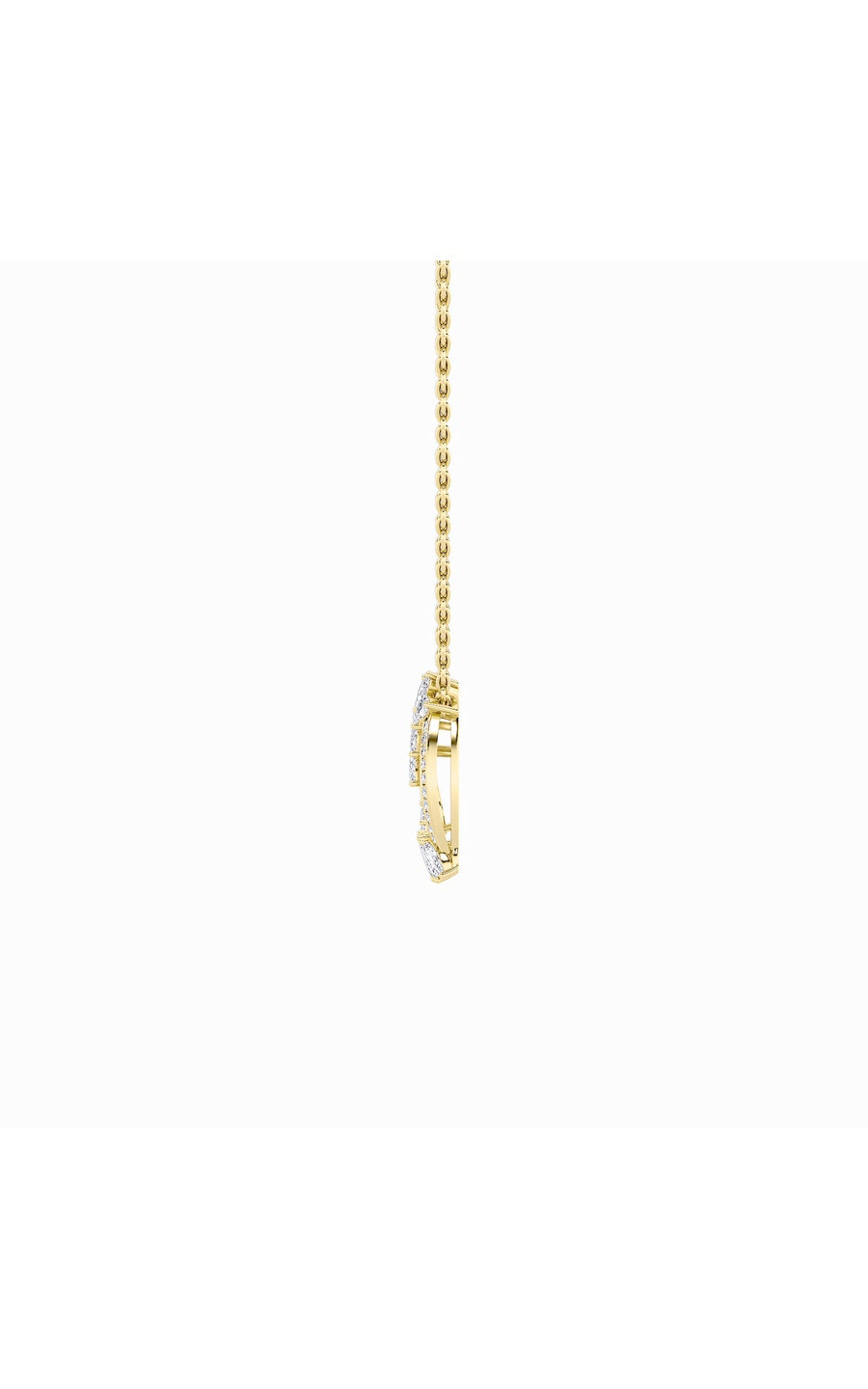 2.5CTW Marquise Shaped Lab Grown Diamond (F/VS) Heart Shaped Pendant in 14K Gold