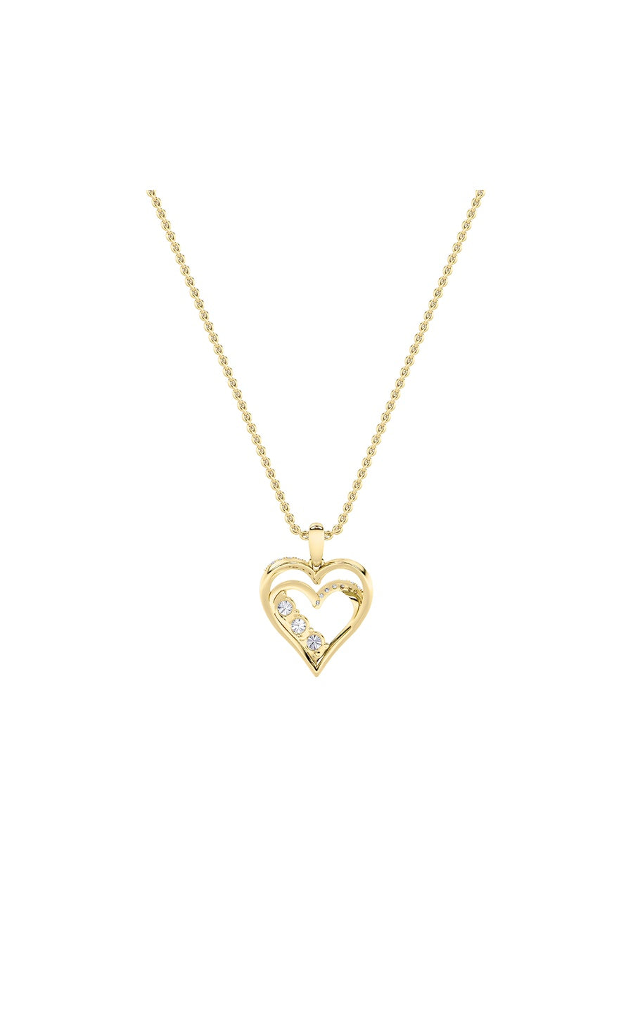 1Cttw Round Shaped Lab Grown Diamond (F/VS) HeartShaped Pendant in 14K Gold