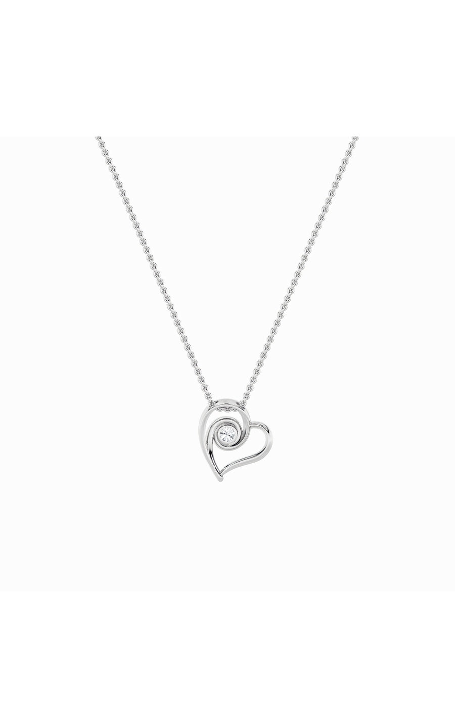 1Cttw Round Shaped Lab Grown Diamond (F/VS) HeartShaped Pendant in 14K Gold