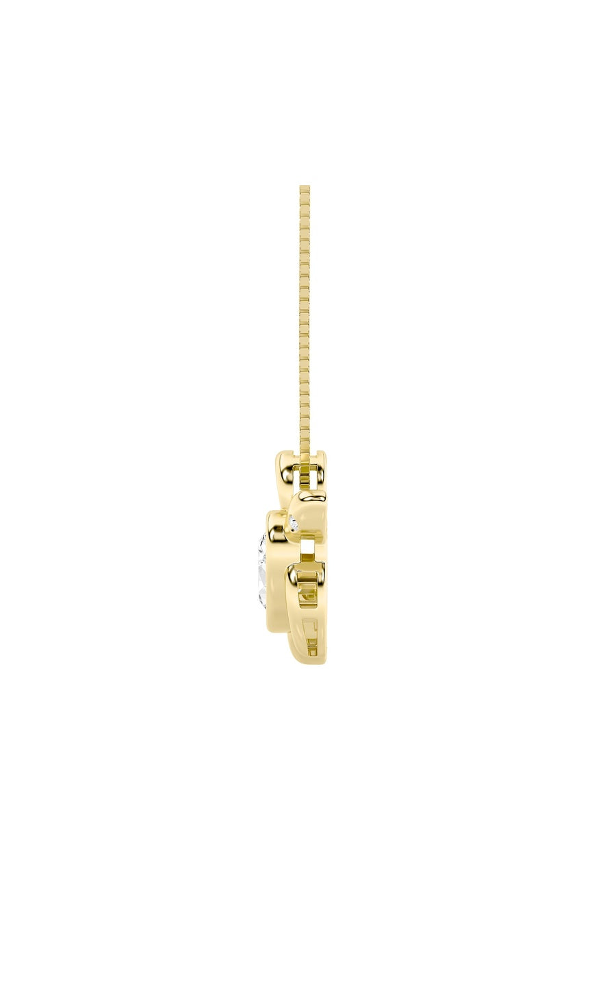 1.5Cttw Oval Shaped Lab Grown Diamond (F/VS) BezelSet Turtle Pendant in 14K Gold