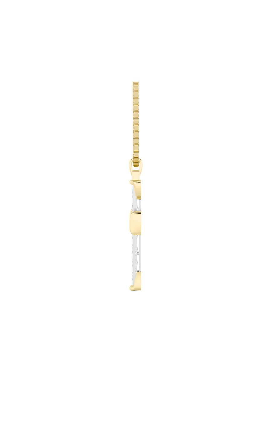 3Cttw Round Shaped Lab Grown Diamond (F/VS) CrossPendant in 14K Gold