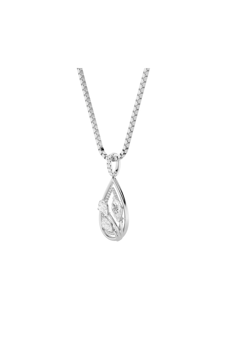 1Cttw Marquise Shaped Lab Grown Diamond (F/VS) Pendant in 14K Gold