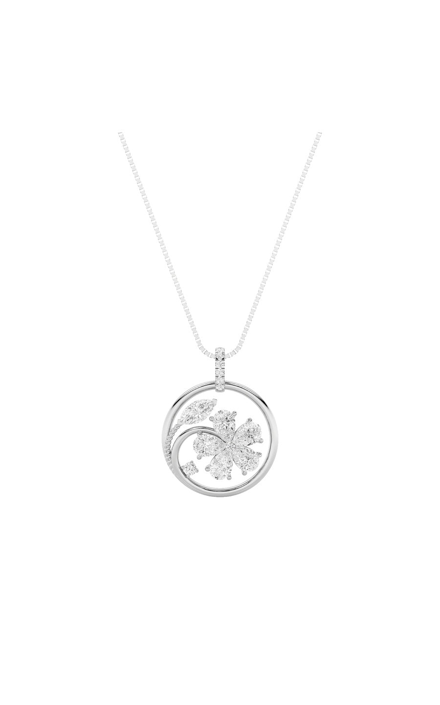 2CTW Marquise Shaped Lab Grown Diamond (F/VS) Pendant in 14K Gold