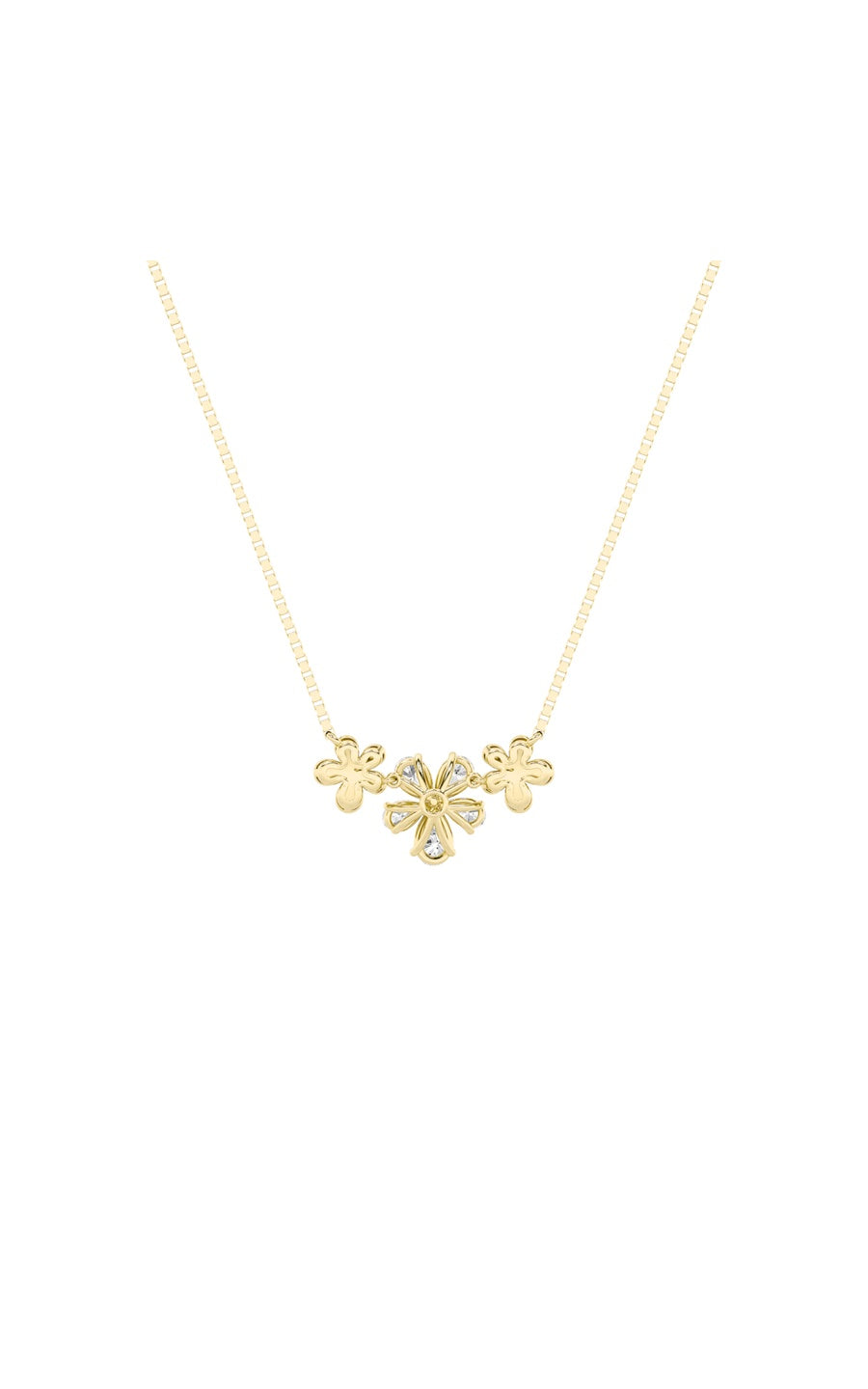 2Cttw Pear Shaped Lab Grown Diamond (F/VS) Fancy Flower Necklace in 14K Gold