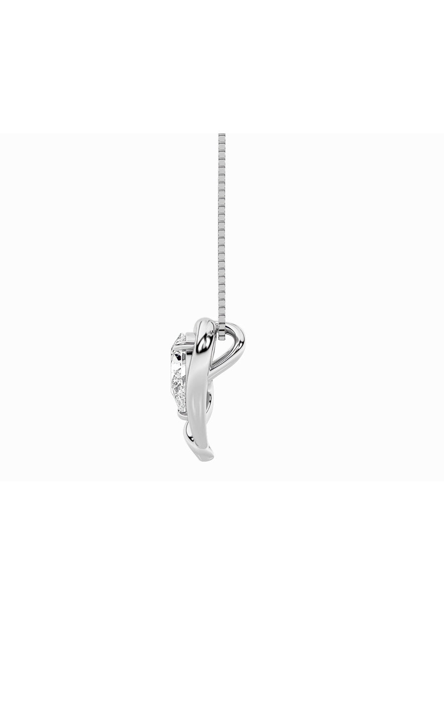 0.5Cttw Pear Shaped Lab Grown Diamond (F/VS) HeartPendant in 14K  White Gold