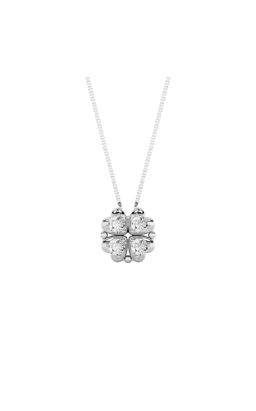 1Cttw Round Shaped Lab Grown Diamond (F/VS) HeartShaped Necklace in 14K Gold