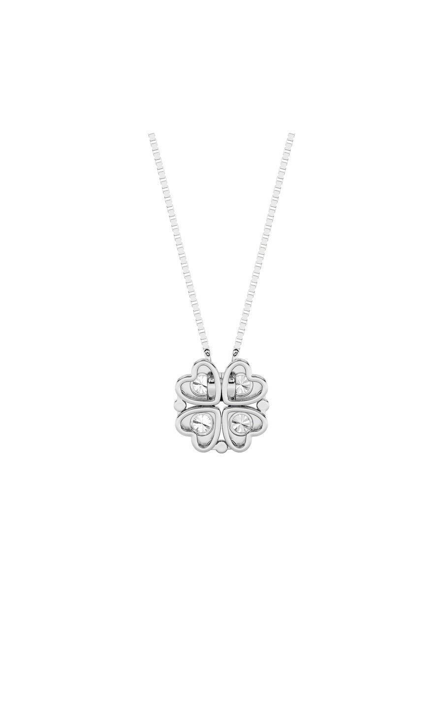 1Cttw Round Shaped Lab Grown Diamond (F/VS) HeartShaped Necklace in 14K Gold