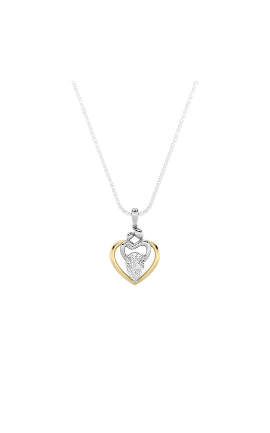 1.5Cttw Pear Shaped Lab Grown Diamond (F/VS) HeartShaped Pendant in 14K Gold
