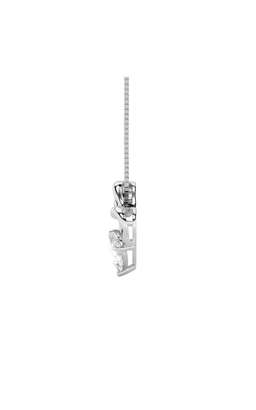 3Cttw Pear Shaped Lab Grown Diamond (F/VS) Mother& Child Heart Shaped Pendant in 14K Gold