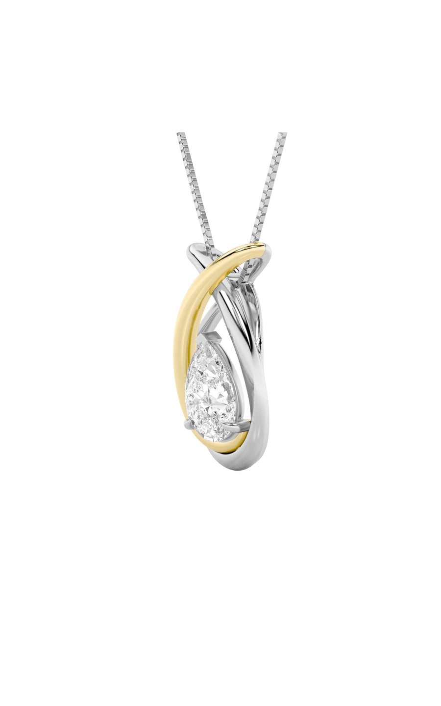 1.5CTW Pear Shaped Lab Grown Diamond (F/VS) Fancy Pendant in 14K Gold