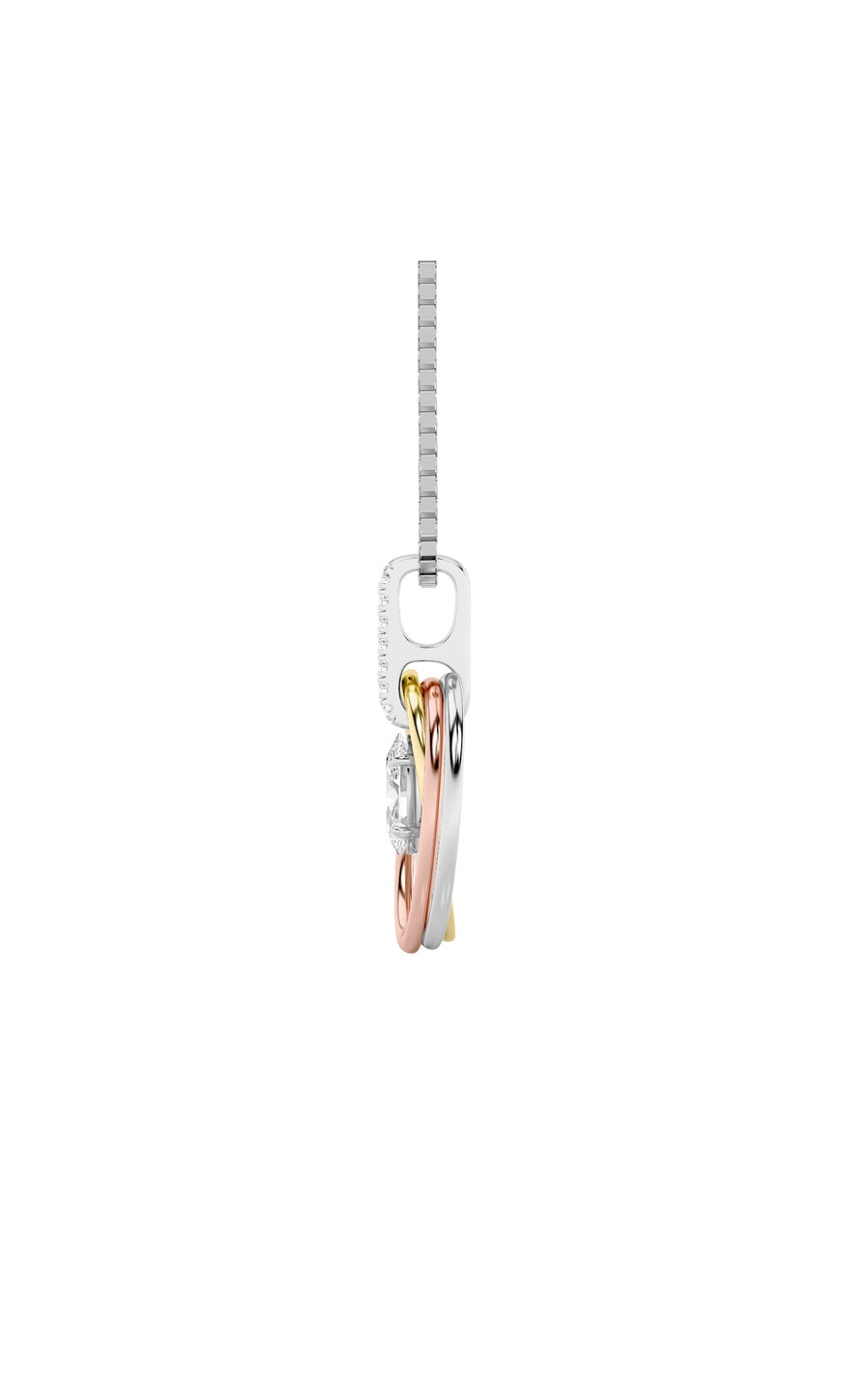 1.5Cttw Oval Shaped Lab Grown Diamond (F/VS) ThreeTone Solitaire Accented Pendant in 14K Gold