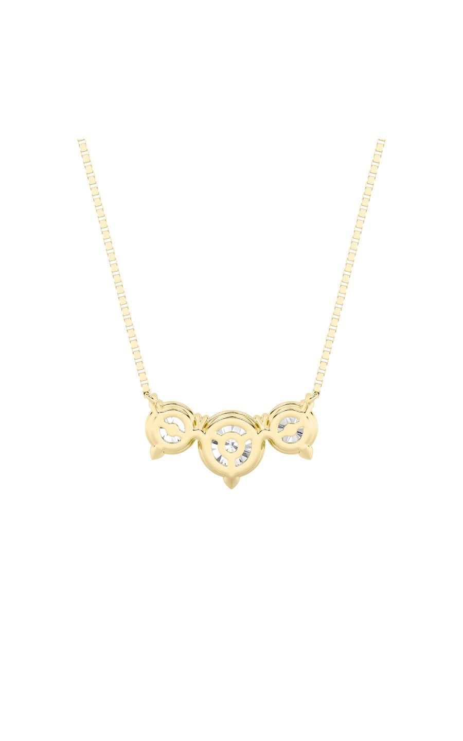 2Cttw Round Shaped Lab Grown Diamond (F/VS) ThreeStone Necklace in 14K Gold