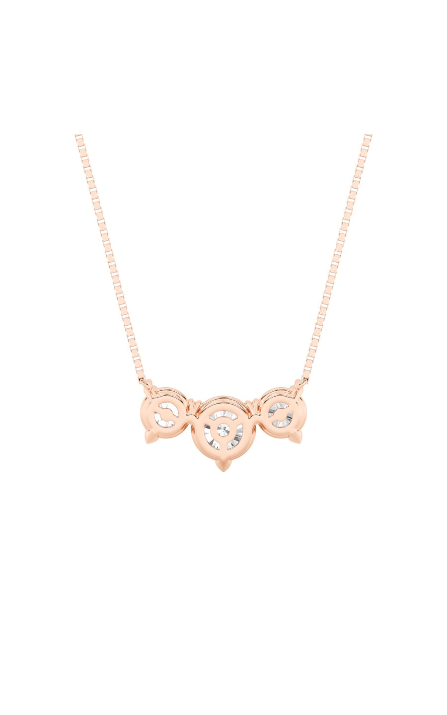 2Cttw Round Shaped Lab Grown Diamond (F/VS) ThreeStone Necklace in 14K Gold
