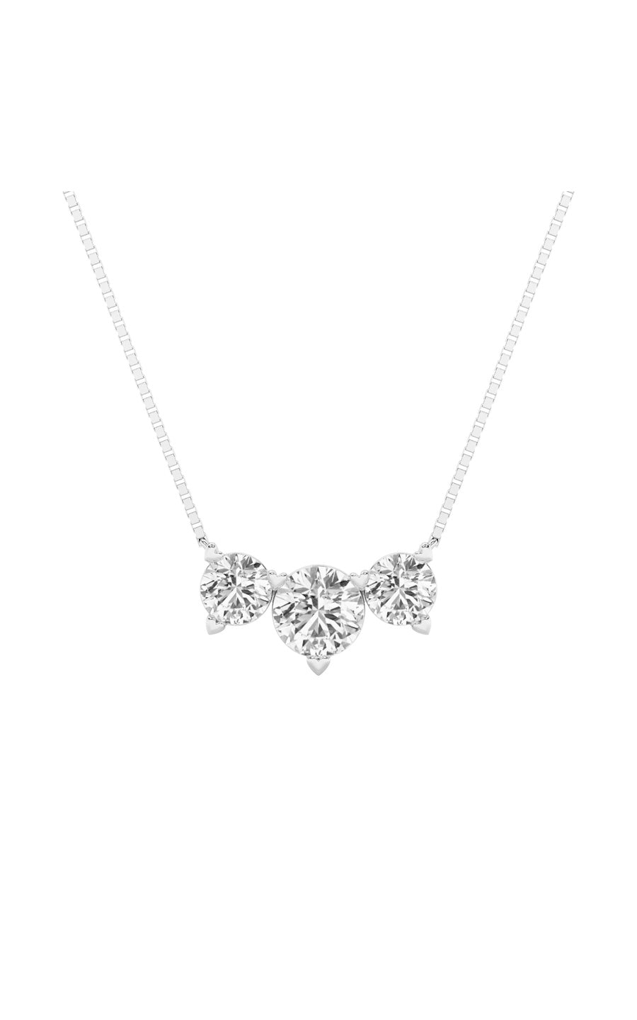 4.5Cttw Round Shaped Lab Grown Diamond (F/VS) Seven Stone Necklace in 14K Gold