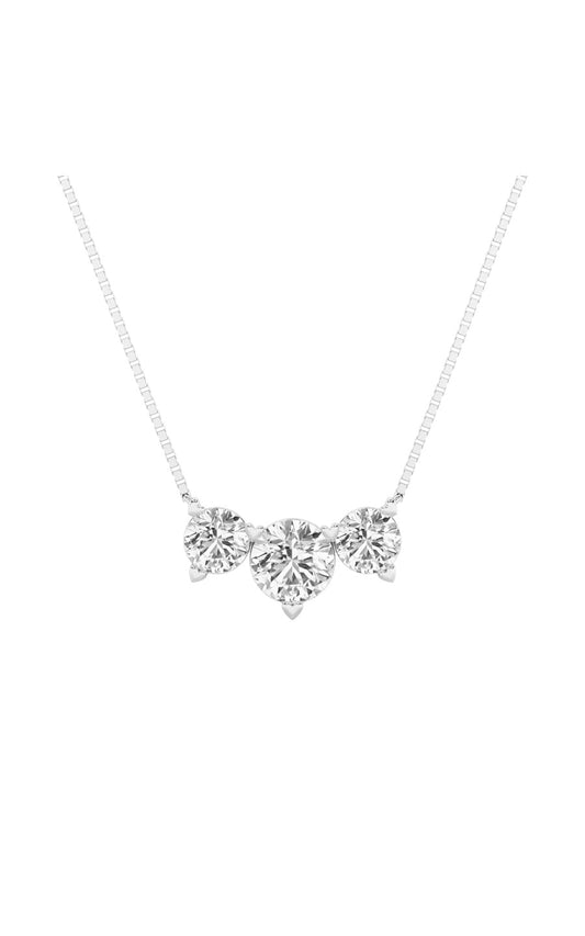 4.5Cttw Round Shaped Lab Grown Diamond (F/VS) Seven Stone Necklace in 14K Gold
