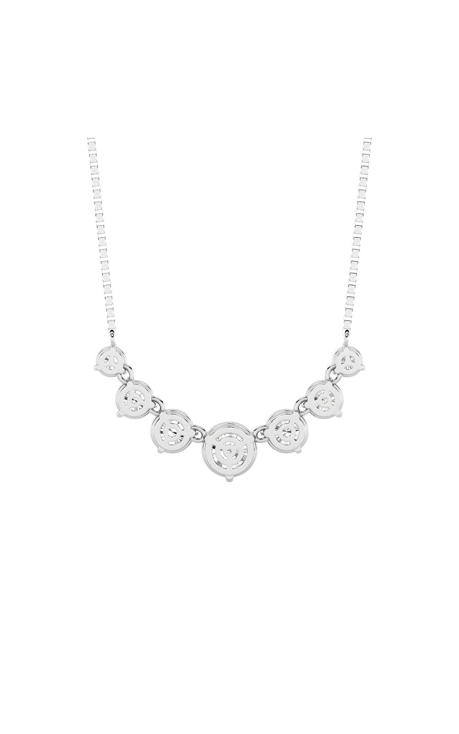 4.5Cttw Round Shaped Lab Grown Diamond (F/VS) Seven Stone Necklace in 14K Gold