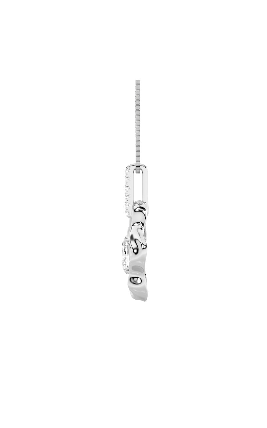 1Cttw Oval Shaped Lab Grown Diamond (F/VS) OrganicDesign Solitaire Pendant in 14K Gold