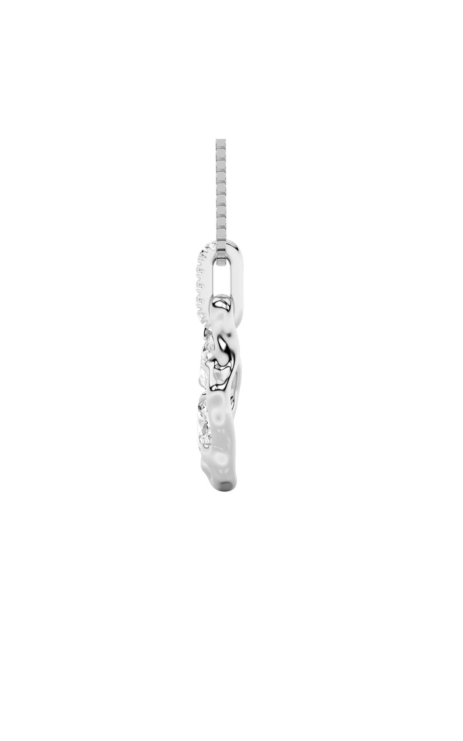 1Cttw Oval Shaped Lab Grown Diamond (F/VS) OrganicDesign Solitaire Pendant in 14K Gold
