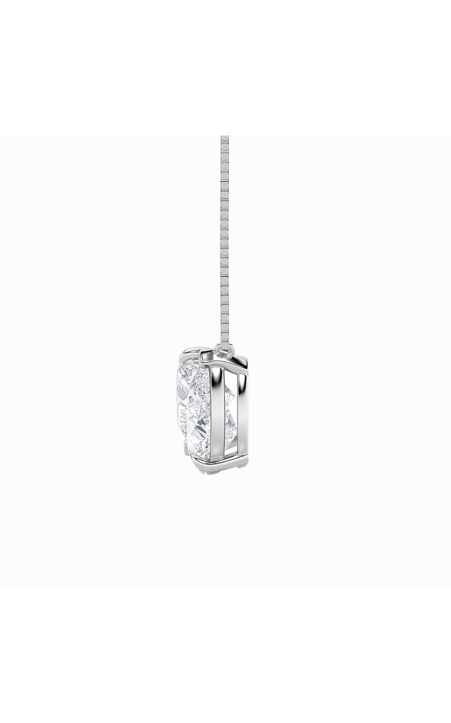 2Cttw Pear Shaped Lab Grown Diamond (F/VS) Heart Shaped Necklace in 14K Gold