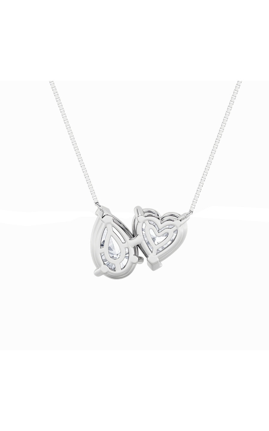 2Cttw Pear Shaped Lab Grown Diamond (F/VS) Heart Shaped Necklace in 14K Gold