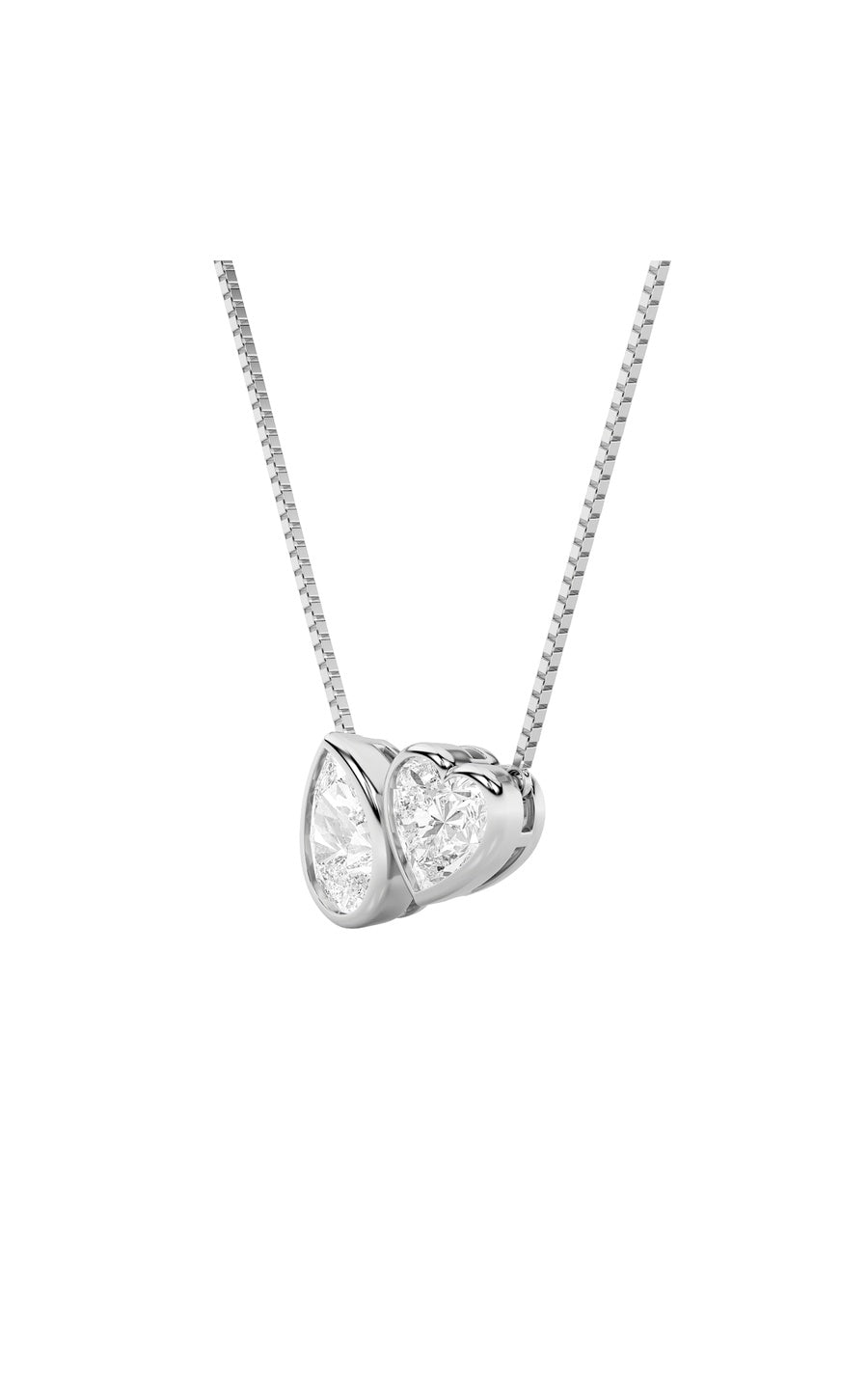 2Cttw Pear Shaped Lab Grown Diamond (F/VS) Heart Shaped Necklace in 14K Gold