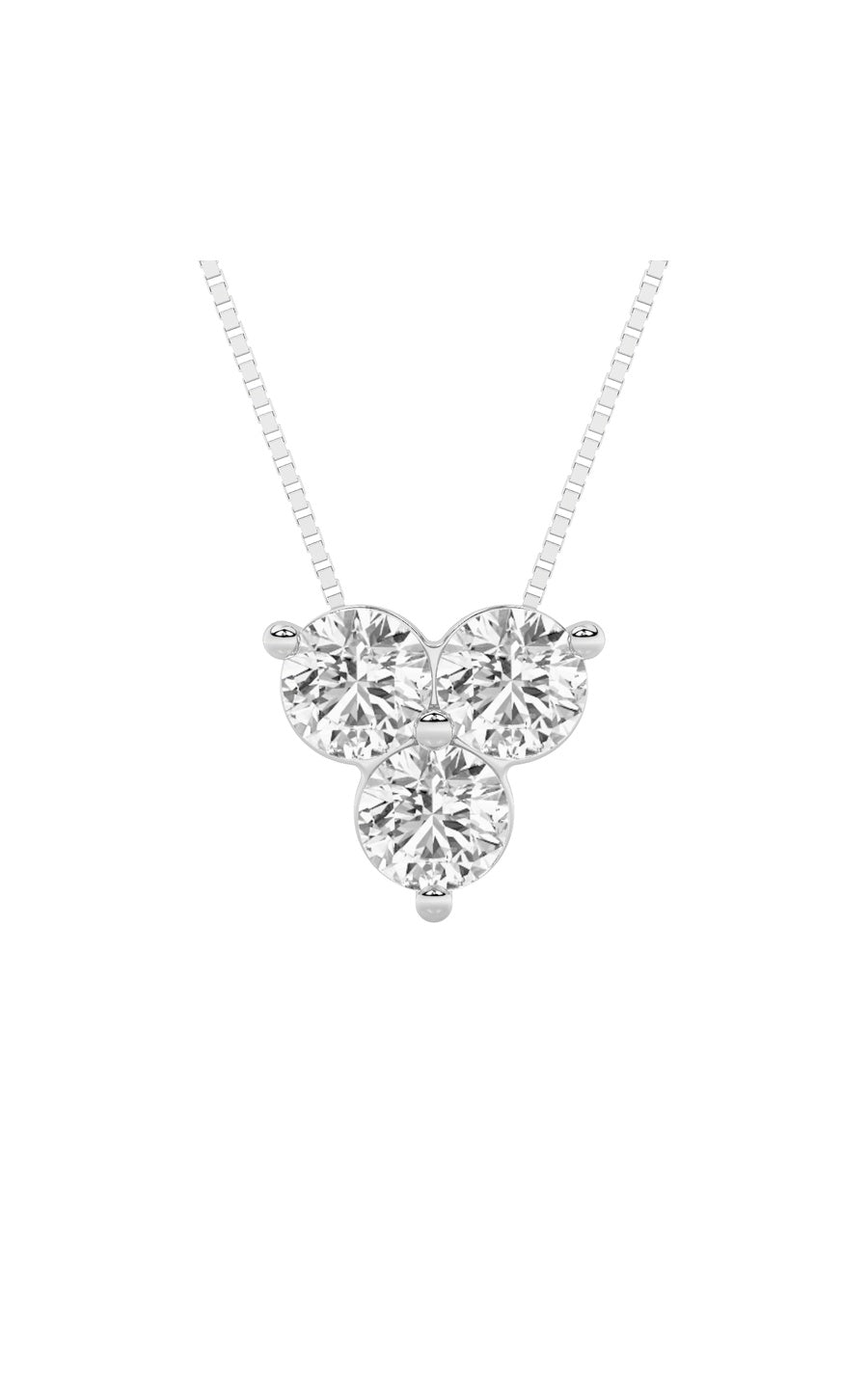 1Cttw Round Shaped Lab Grown Diamond (F/VS) ThreeStone Pendant in 14K Gold