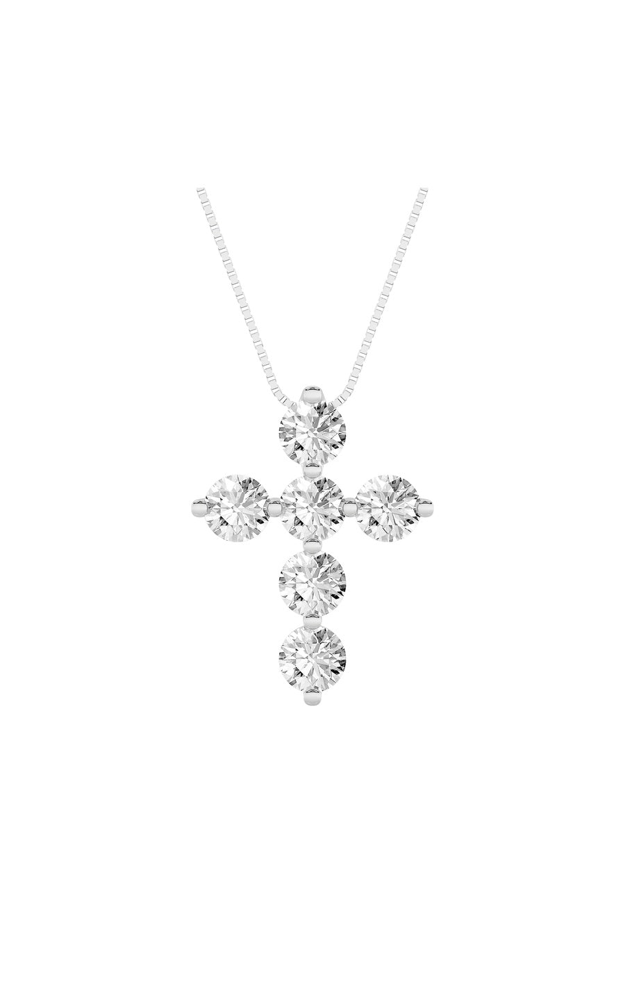 1.5Cttw Round Shaped Lab Grown Diamond (F/VS) Cross Pendant in 14K Gold