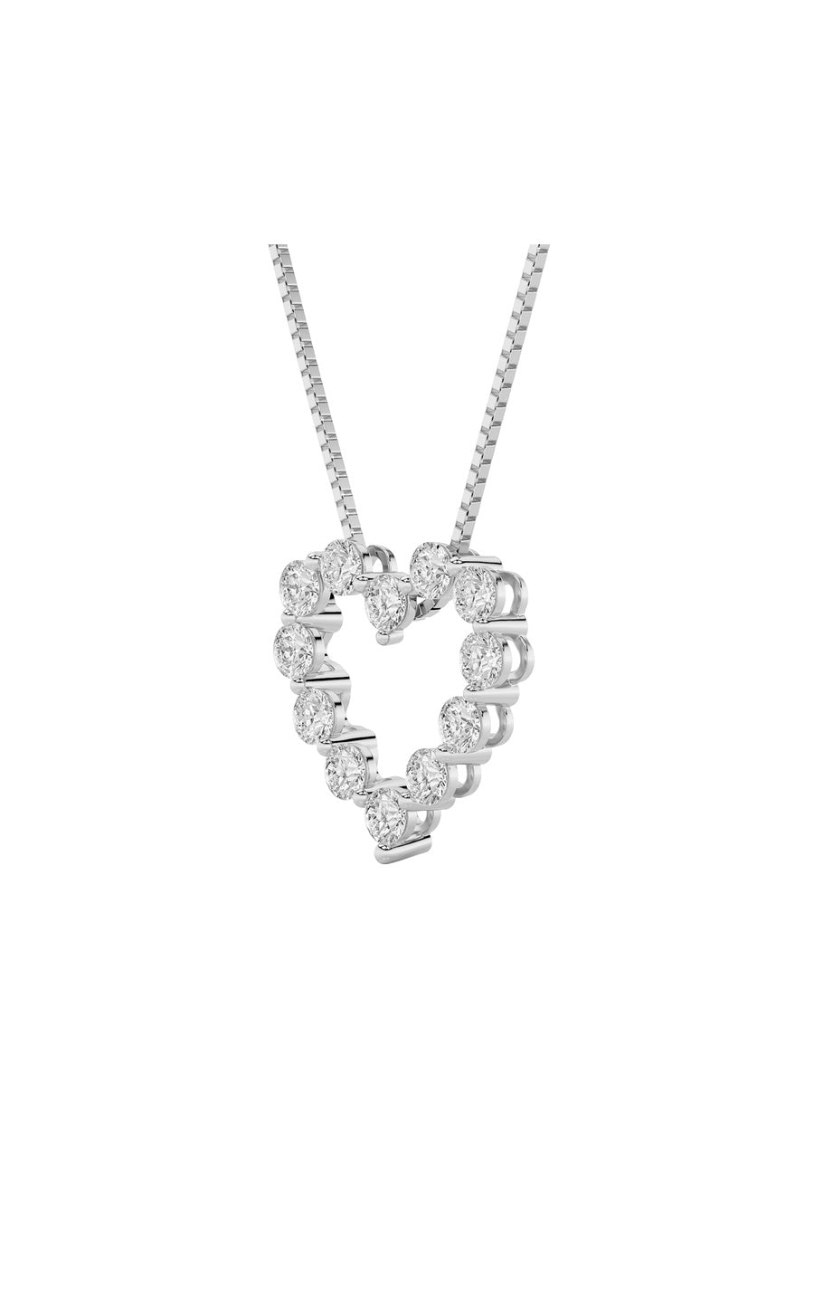 2Cttw Round Shaped Lab Grown Diamond (F/VS) HeartShaped Pendant in 14K Gold