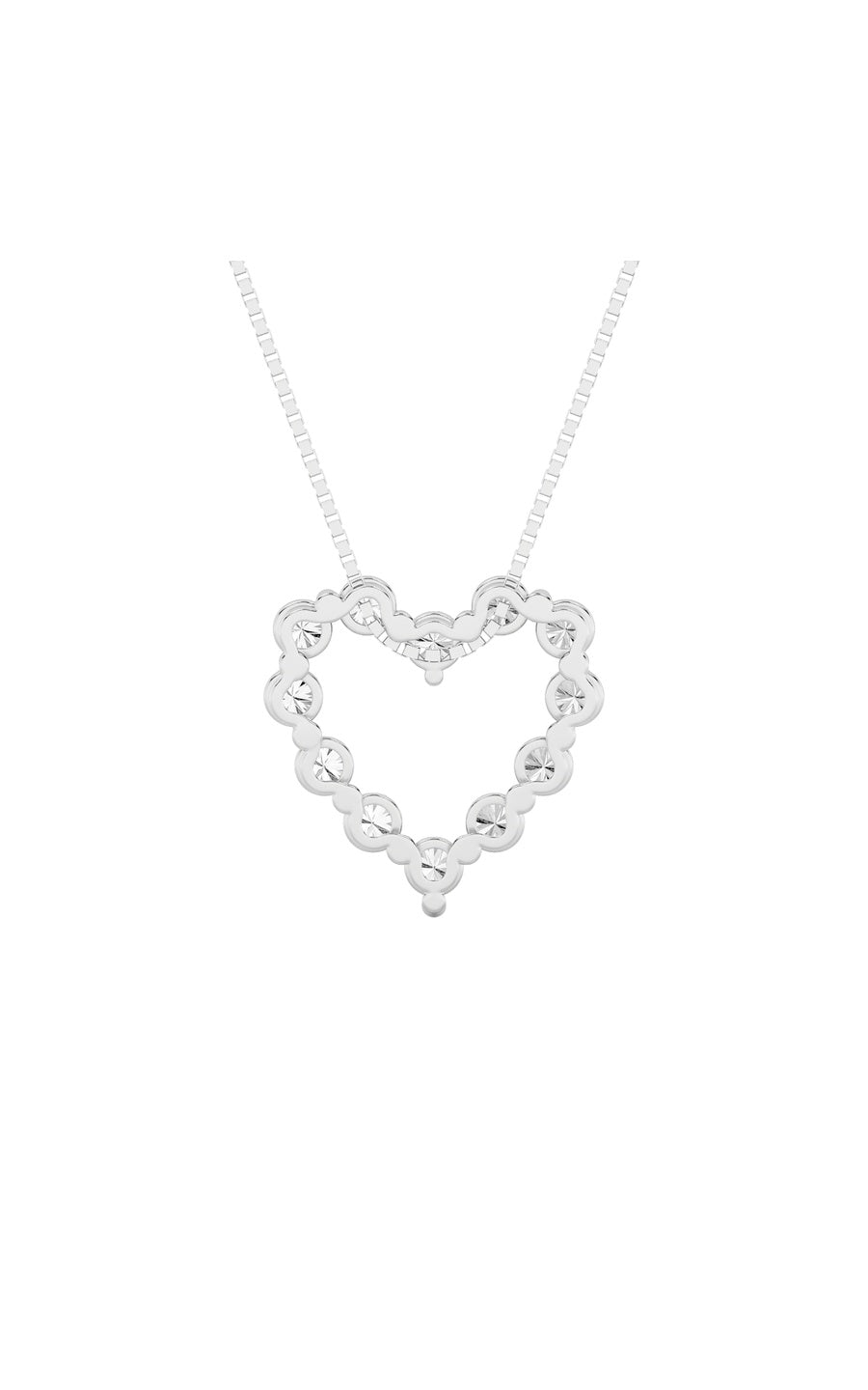2Cttw Round Shaped Lab Grown Diamond (F/VS) HeartShaped Pendant in 14K Gold