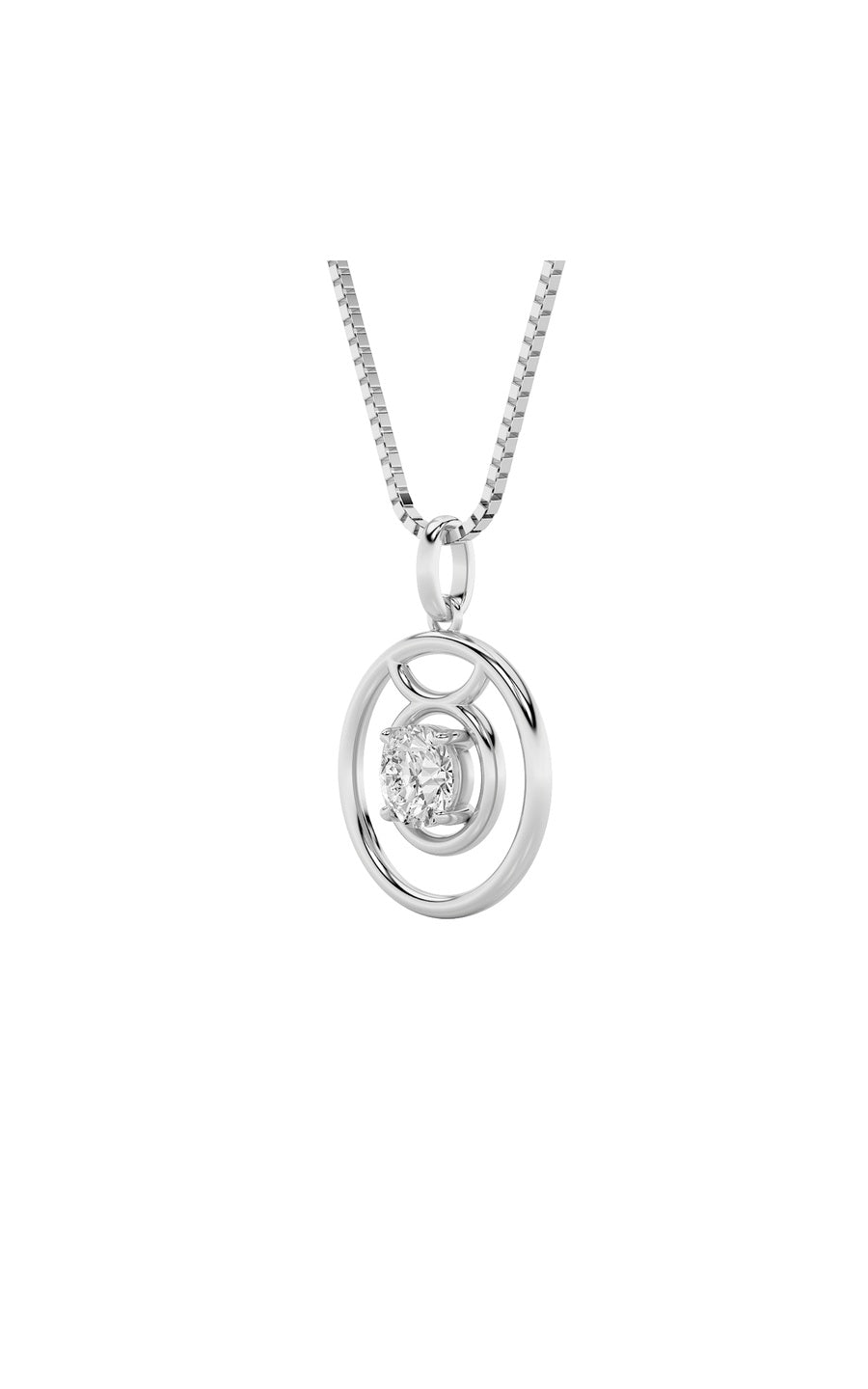 1Cttw Round Shaped Lab Grown Diamond (F/VS) ZodiacPendant in 14K Gold