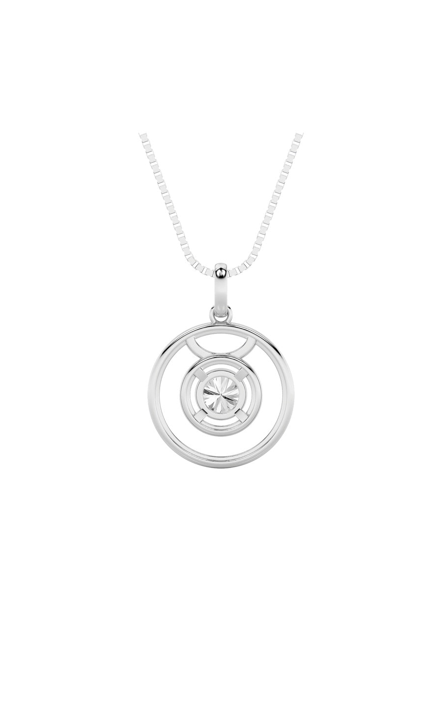 1Cttw Round Shaped Lab Grown Diamond (F/VS) ZodiacPendant in 14K Gold