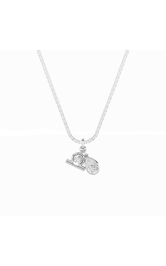 1Cttw Pear Shaped Lab Grown Diamond (F/VS) ZodiacPendant in 14K Gold