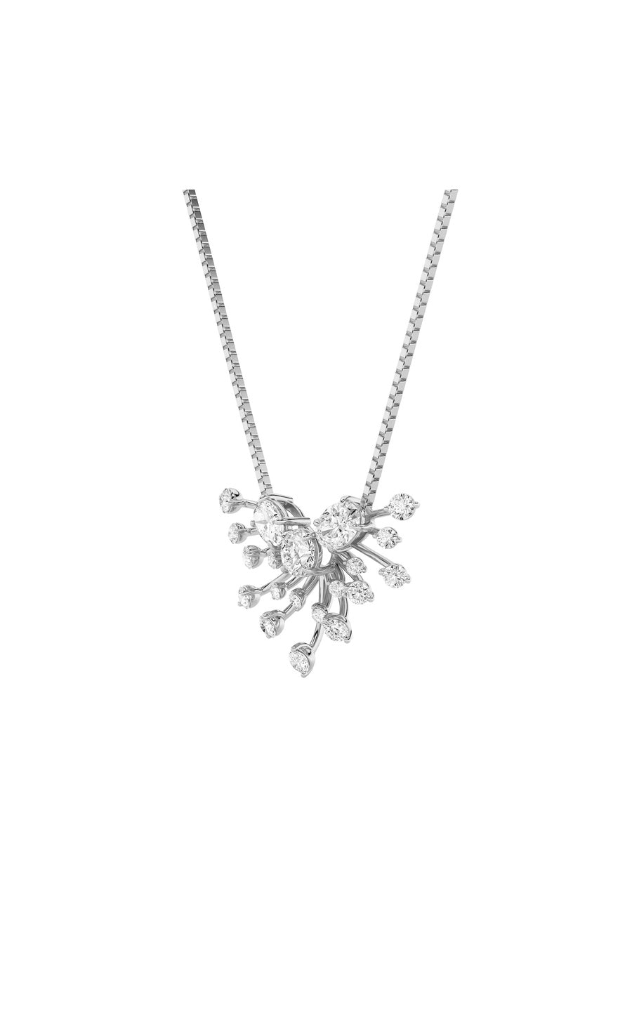 3Cttw Round Shaped Lab Grown Diamond (F/VS) Astralis Necklace in 14K Gold
