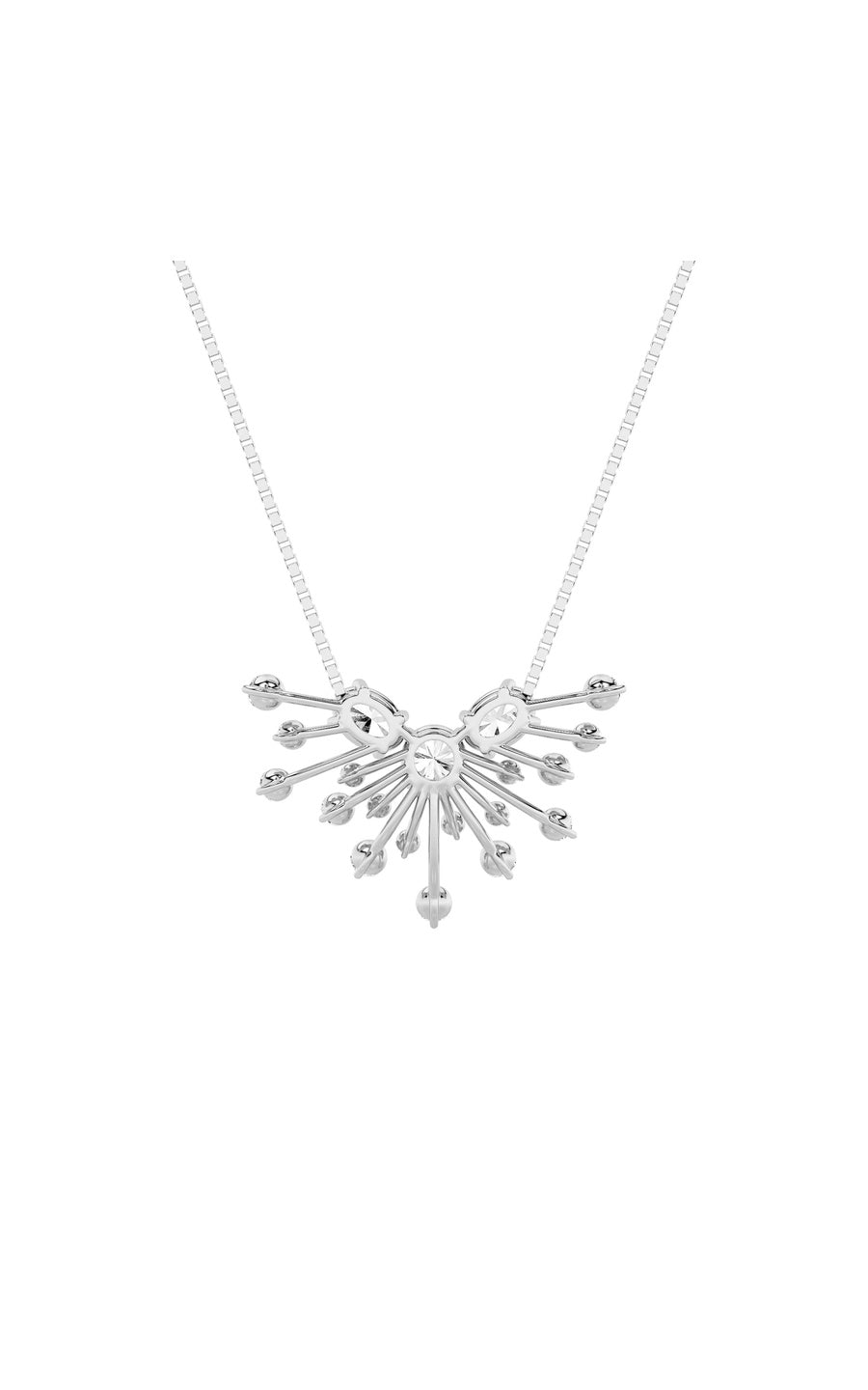 3Cttw Round Shaped Lab Grown Diamond (F/VS) Astralis Necklace in 14K Gold