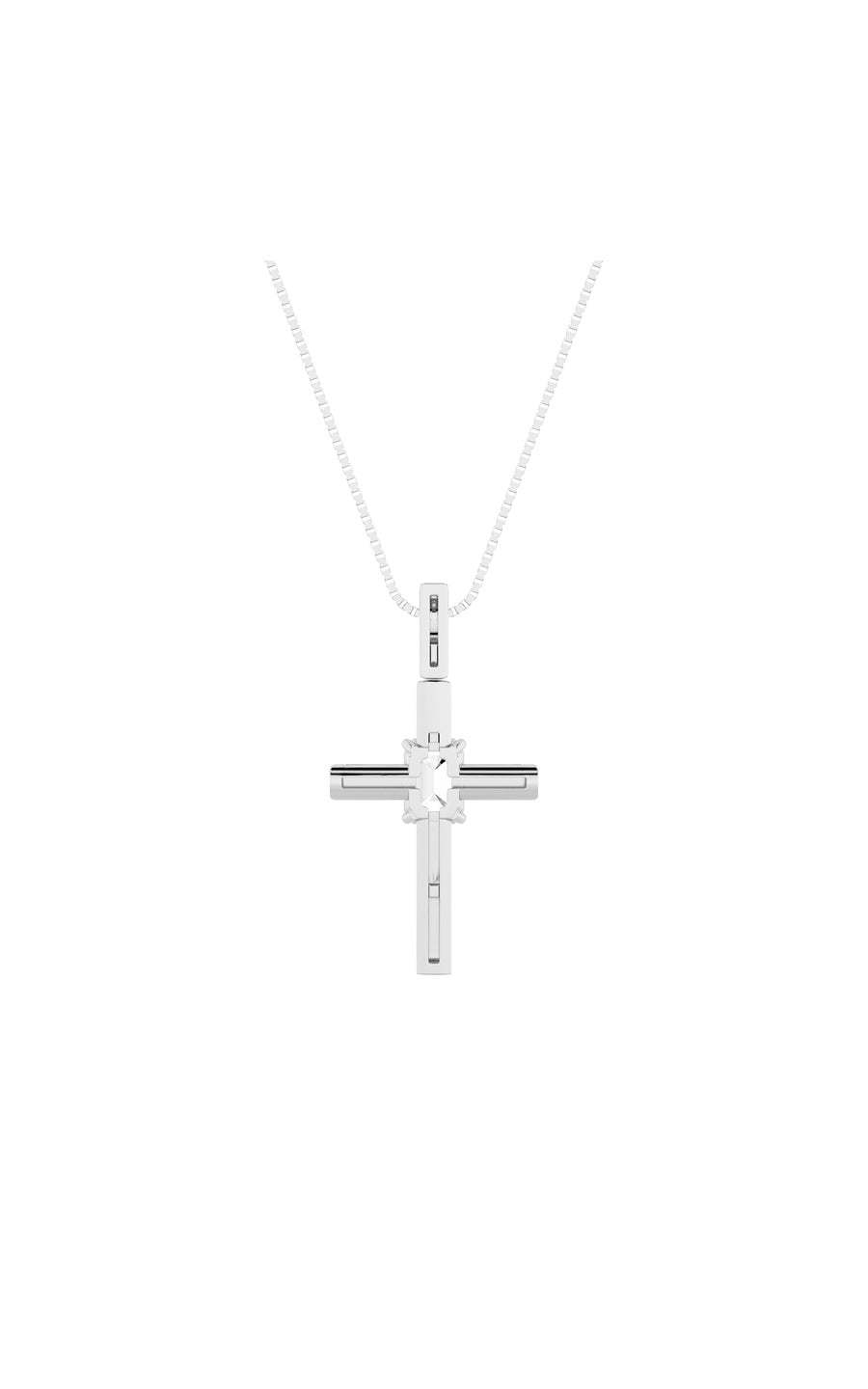 0.5Cttw Emerald Shaped Lab Grown Diamond (F/VS) Cross Pendant in 14K Gold
